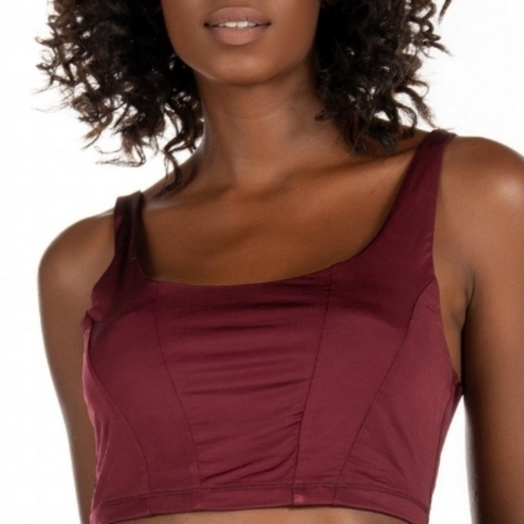 red crop bralette